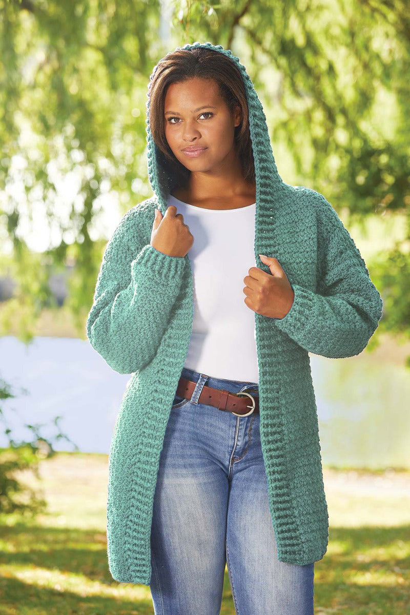 Hooded Crocheted Cardigan