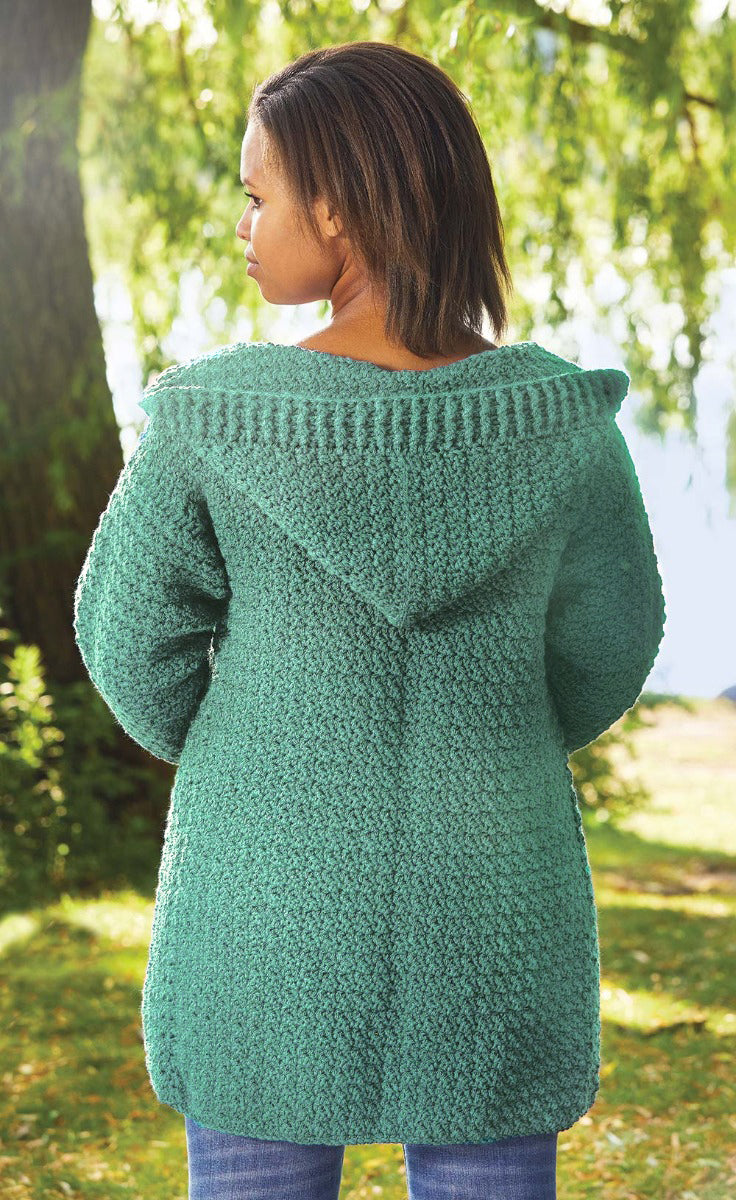 Hooded Crocheted Cardigan