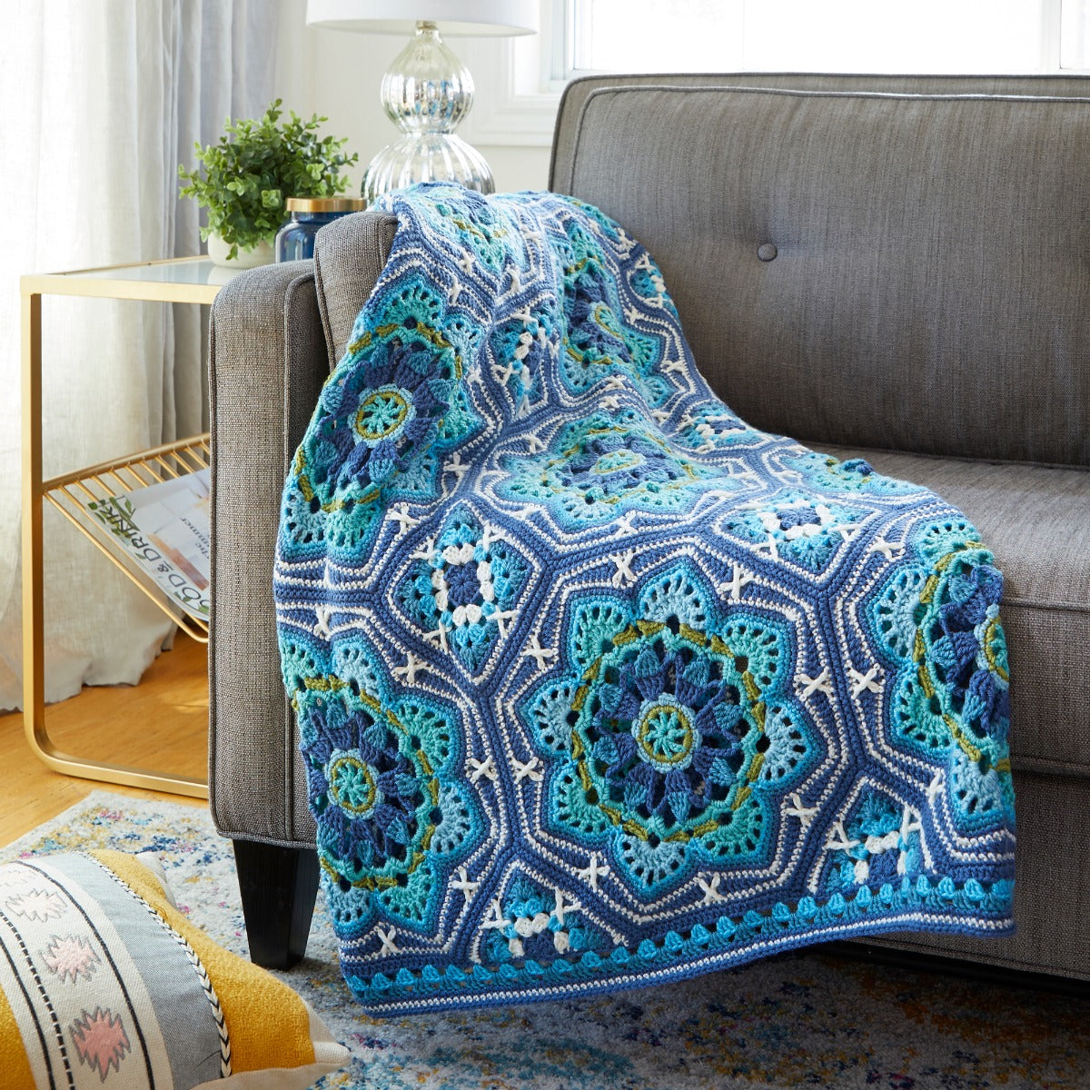 Light Blue Persian Tiles Throw