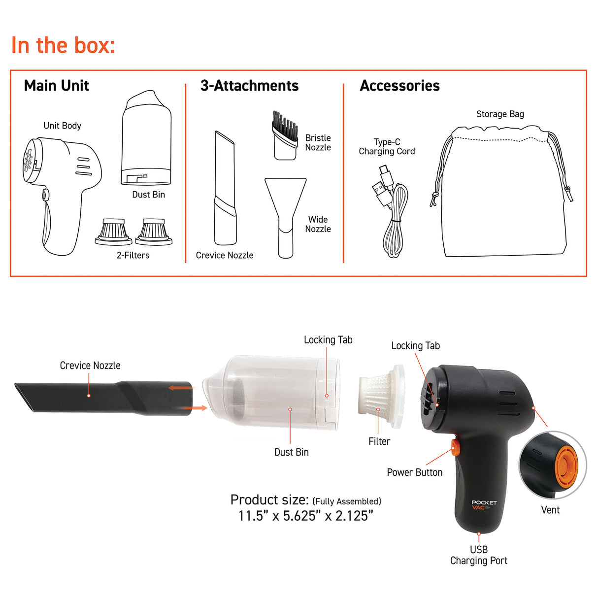 Aspirateur à main sans fil Pocket Vac