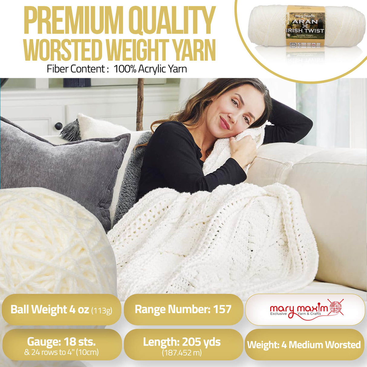 Mary Maxim Aran Irish Twist Yarn