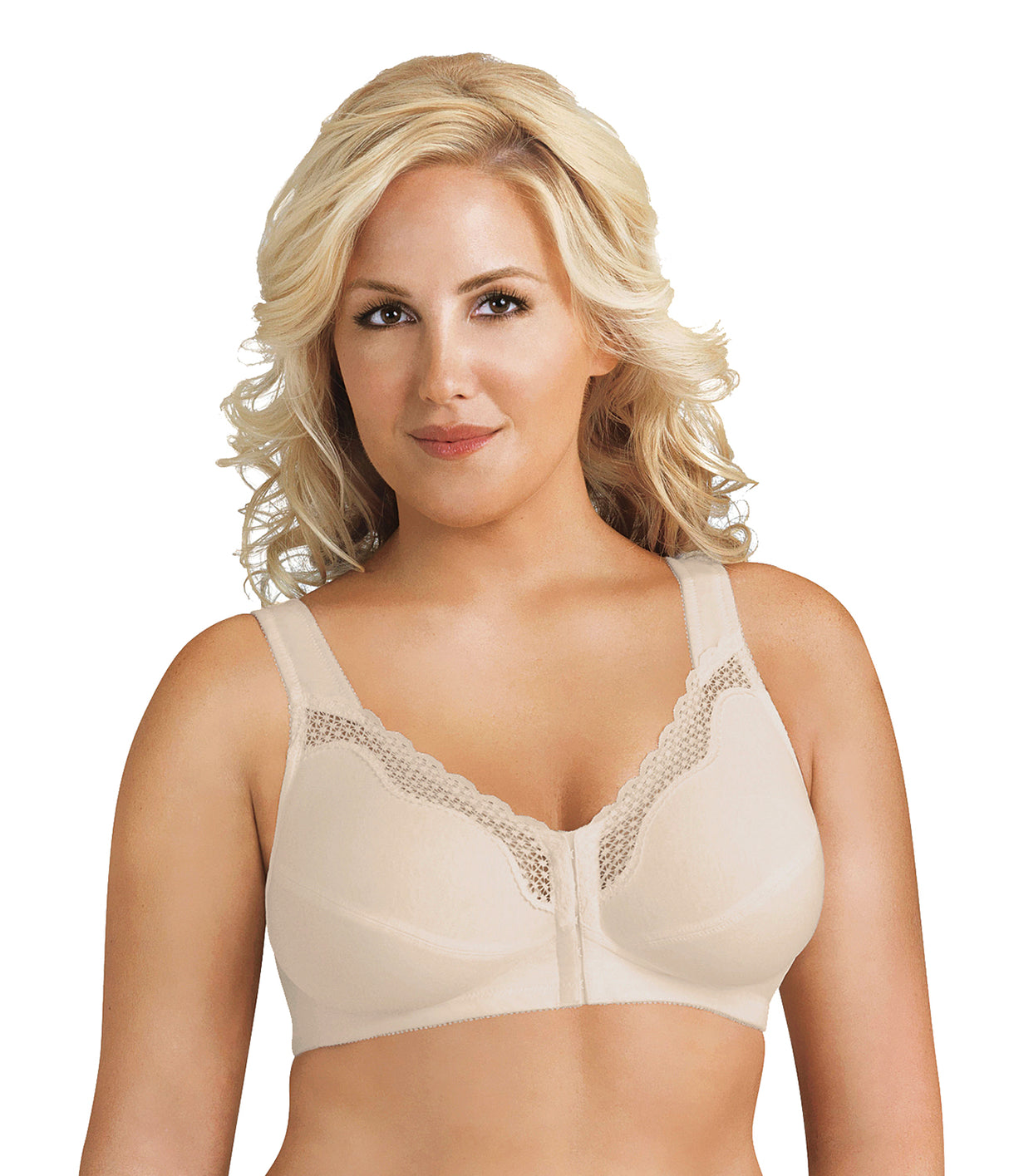 FULLY® Front Close Cotton Posture Bra with Lace