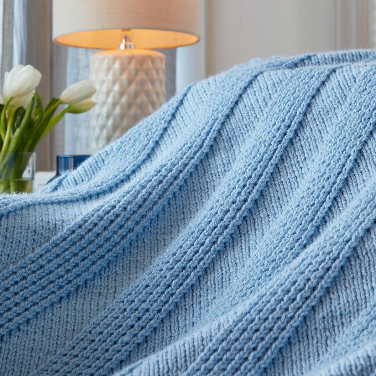 Knit Diagonal Afghan