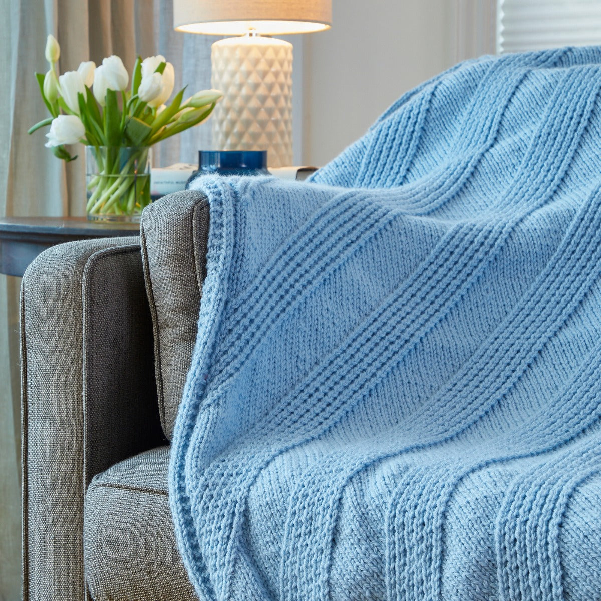 Knit Diagonal Afghan