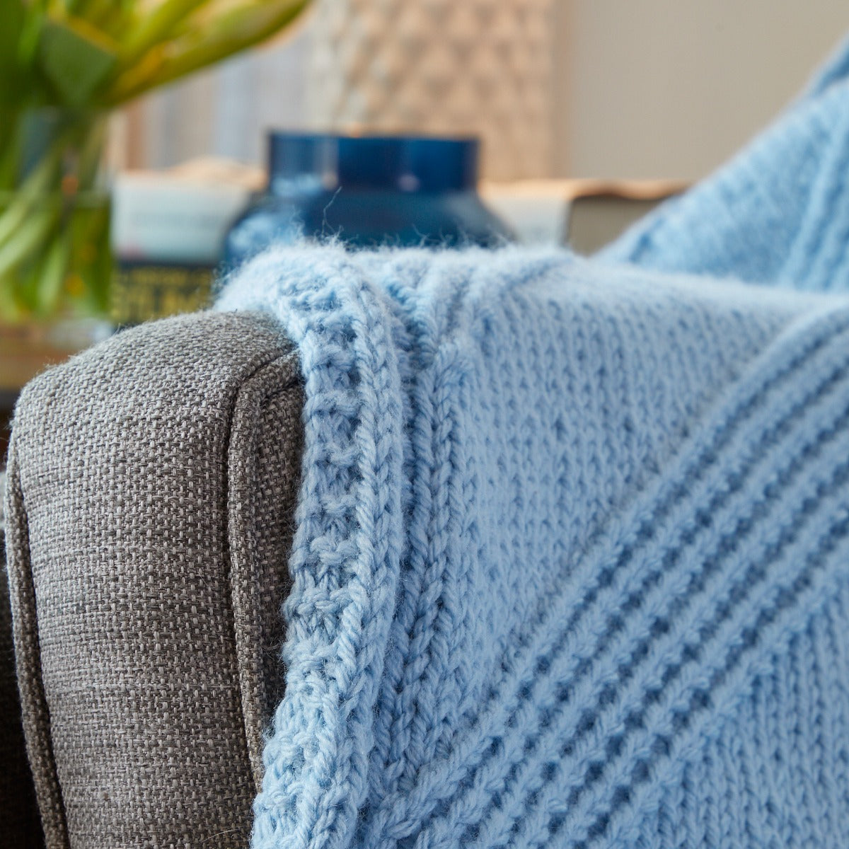 Knit Diagonal Afghan