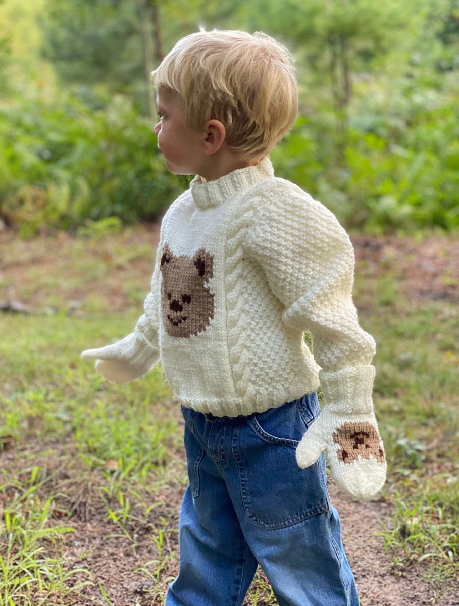 Child's Teddy Bear Pullover & Mitts