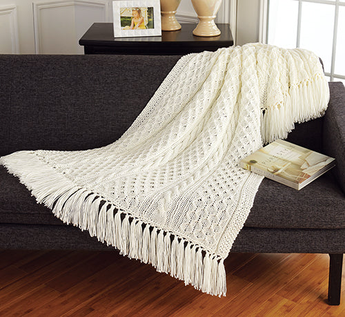 Diamond Overlay & Cables Throw