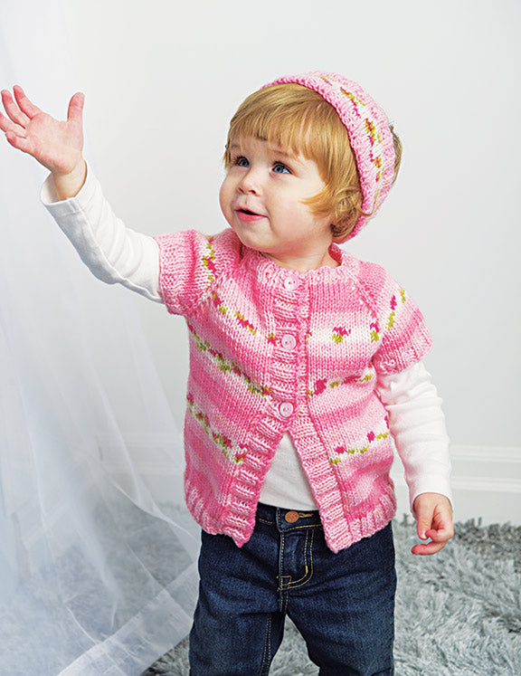 Modèle de cardigan et de bandeau Baby Blossoms