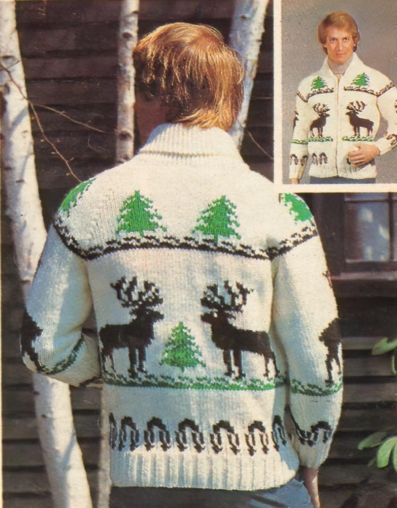 Men's Reindeer Cardigan Pattern