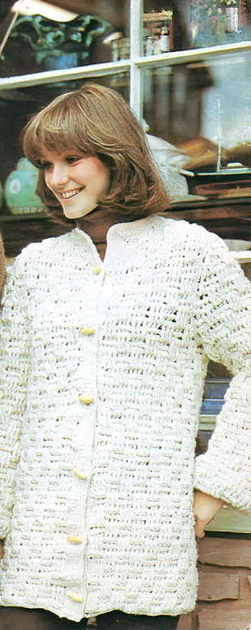 Modèle de veste au crochet texturé