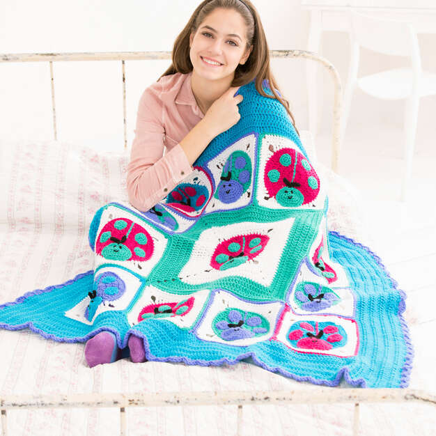 Free Lucky Ladybug Crochet Throw Pattern