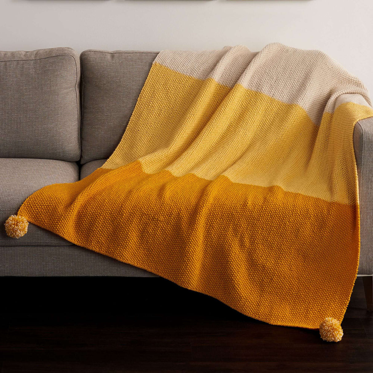 Free Seed Stitch Ombre Knit Blanket Pattern