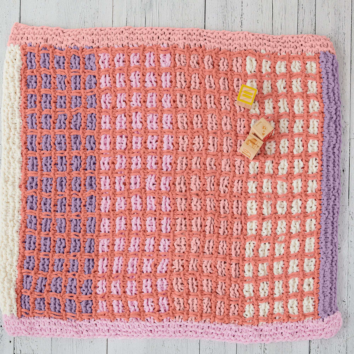Free Knit Gridline Baby Blanket Pattern