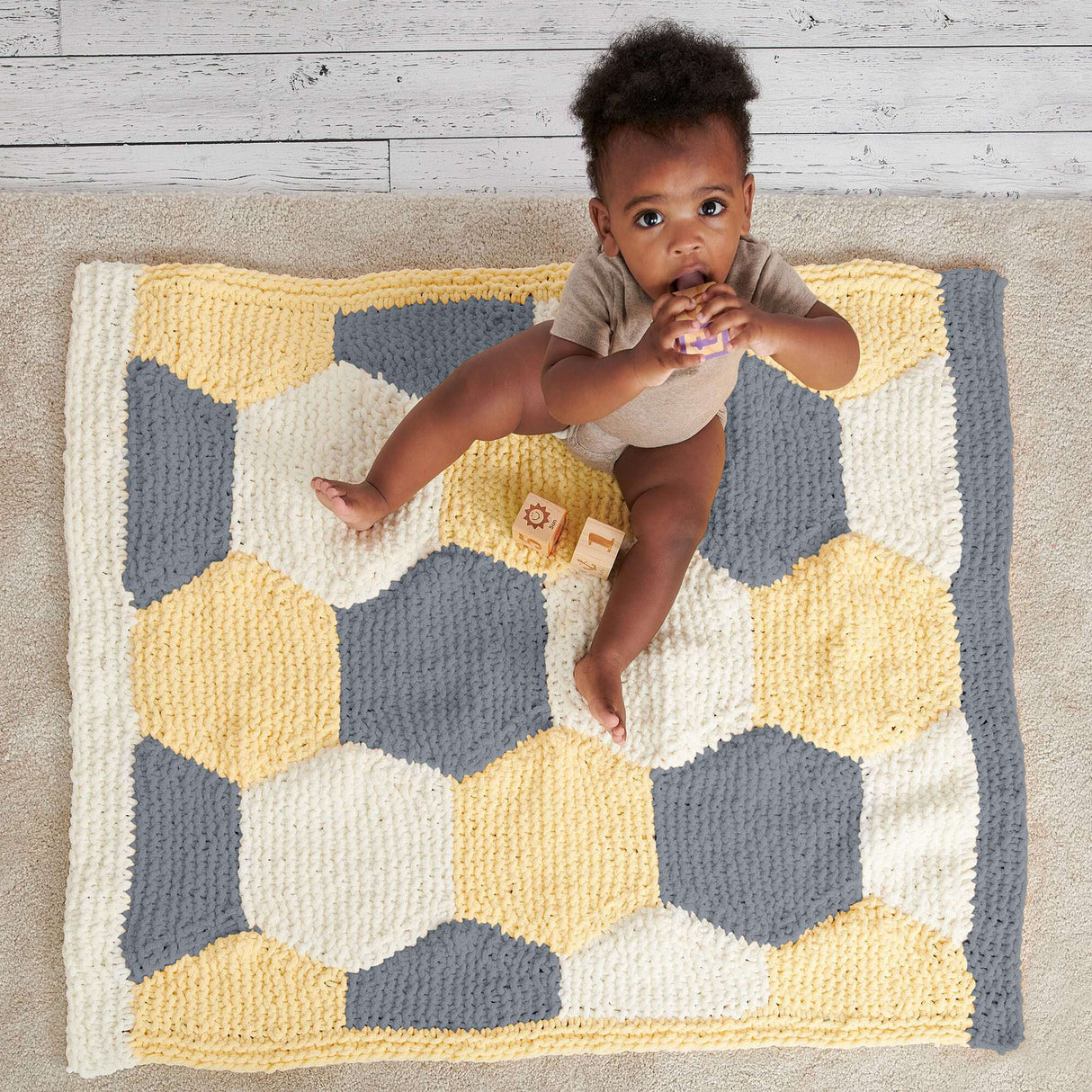Free Honeycomb Panels Garter Knit Baby Blanket Pattern