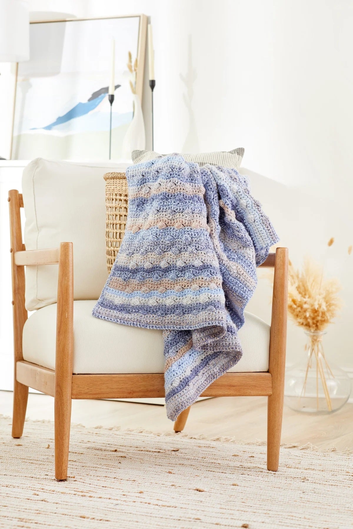 Free Sideways Bobble Throw Pattern