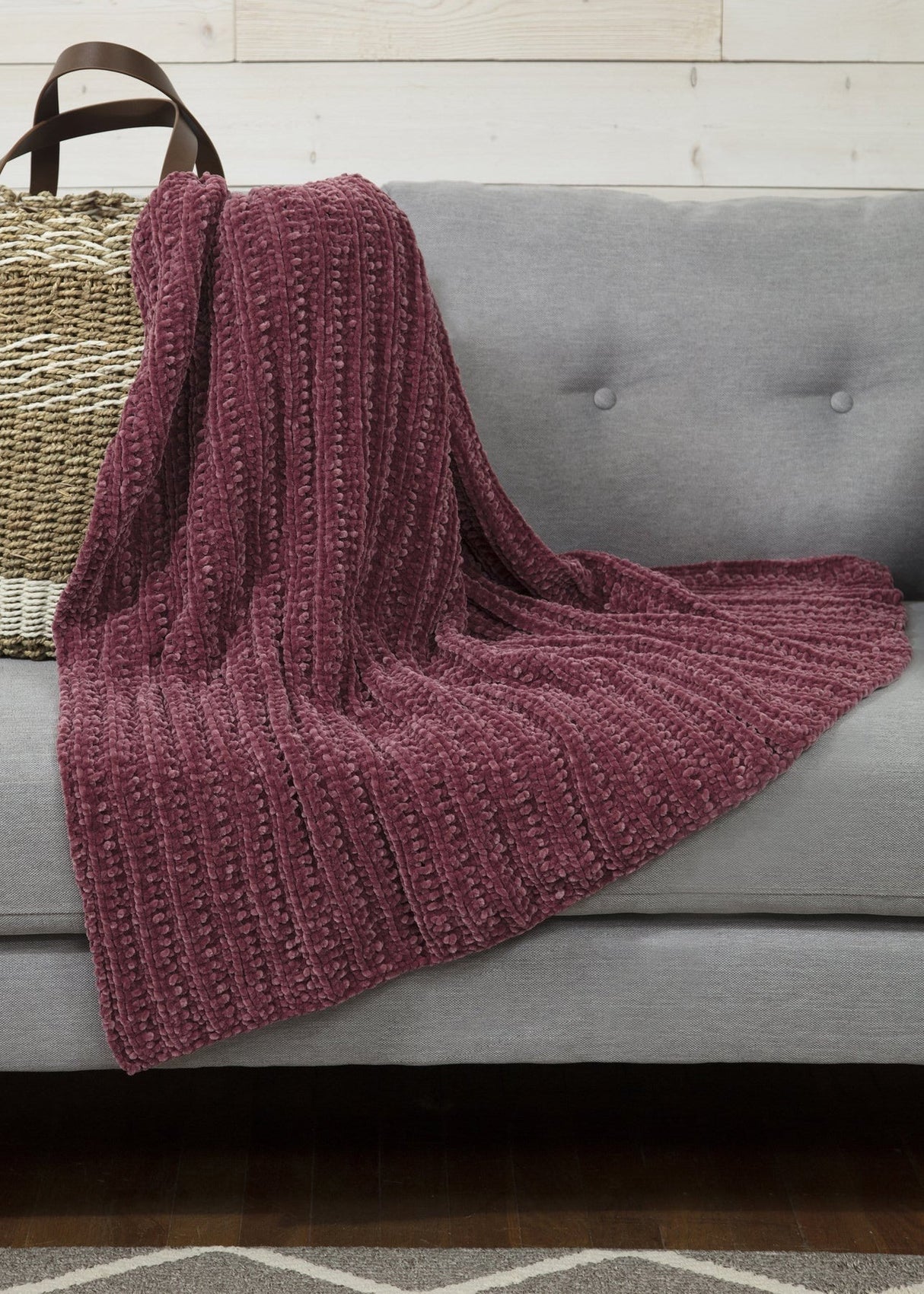 Free Cozy Rib Throw Pattern