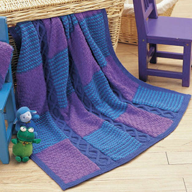 Free Cables and Checks Blanket & Pillow Set Pattern