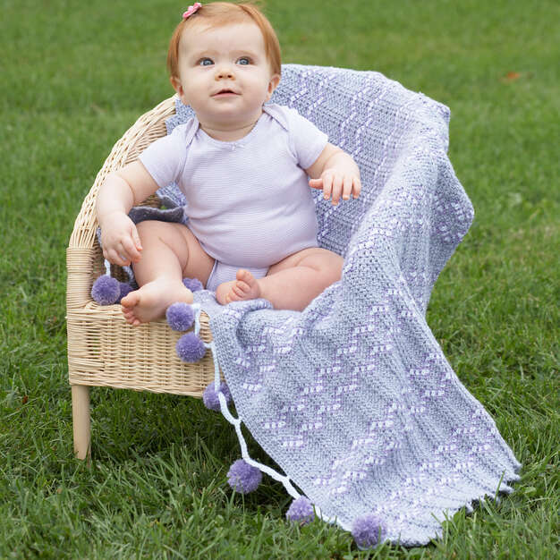 Free Pompoms and Ripples Blanket Pattern