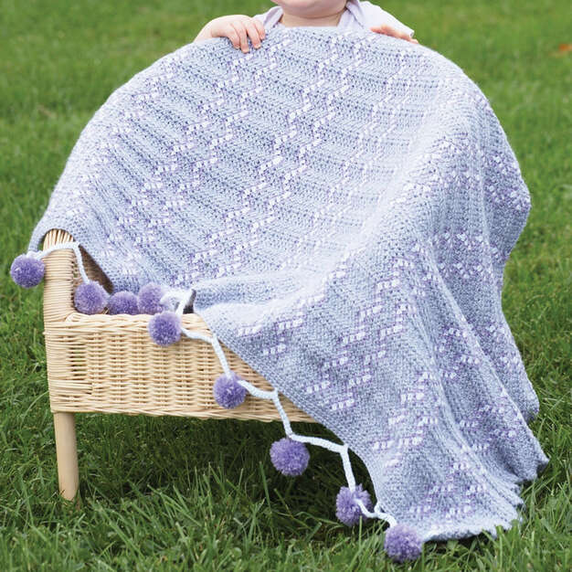 Free Pompoms and Ripples Blanket Pattern