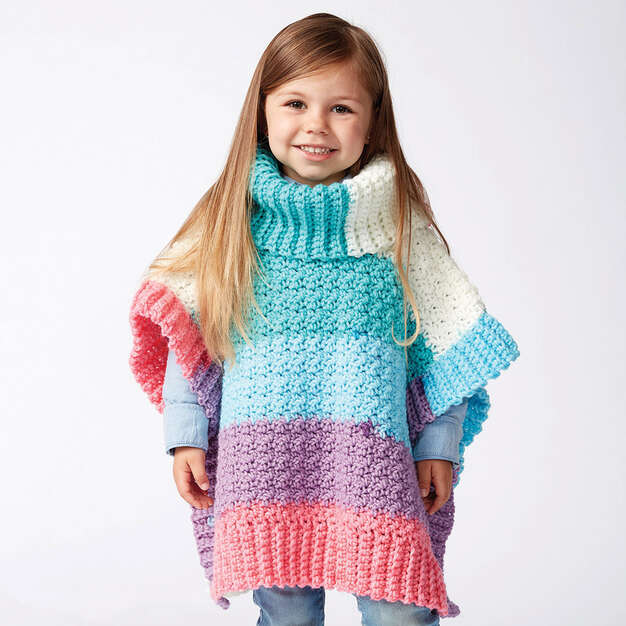 Modèle gratuit de ponchos au crochet Maman et moi