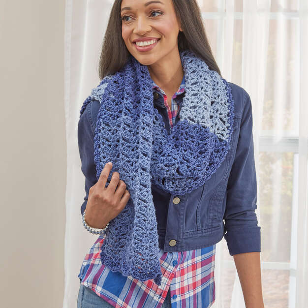 Free Comfortable Colour Crochet Shawl Pattern