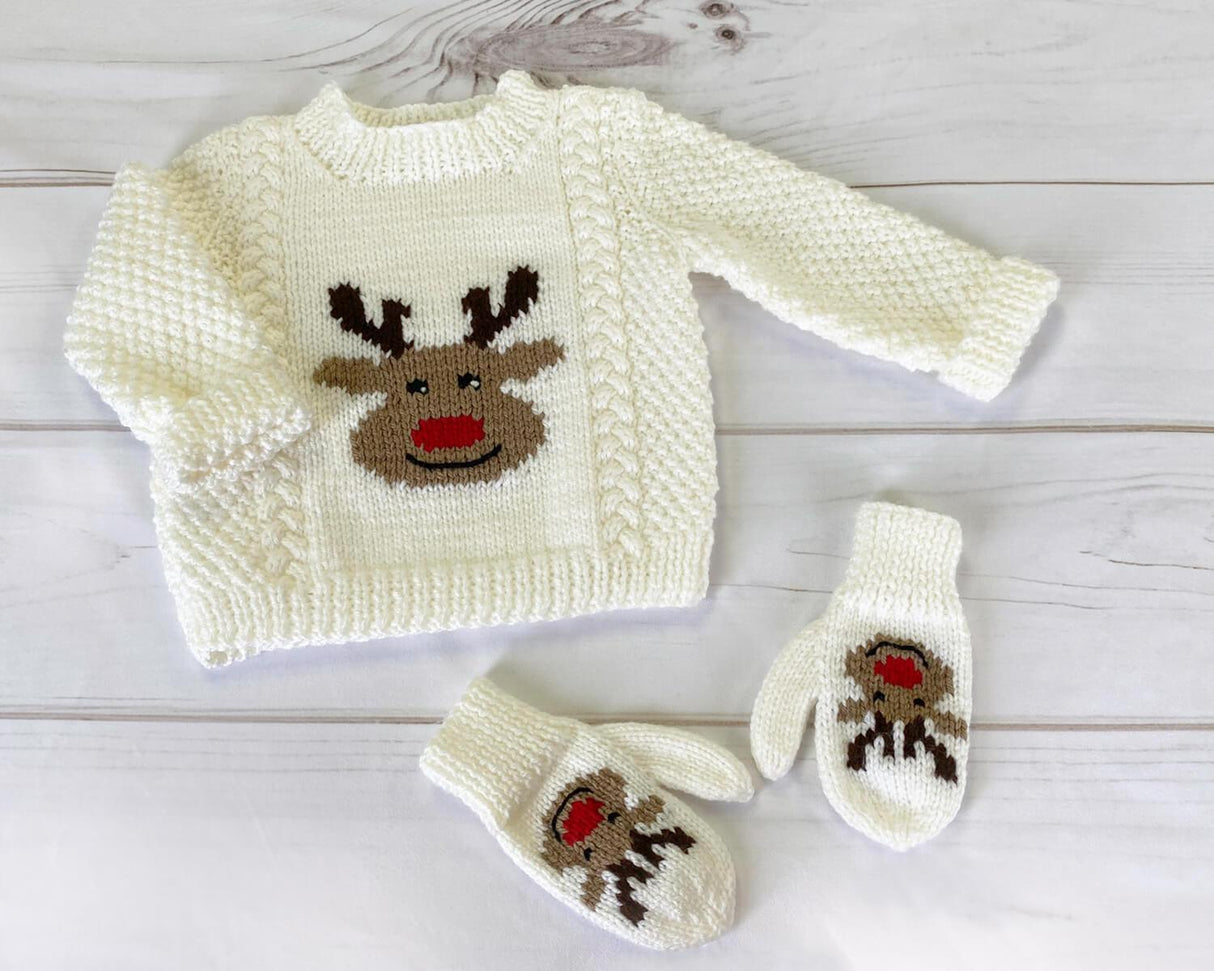 Reindeer Pullover & Mitts