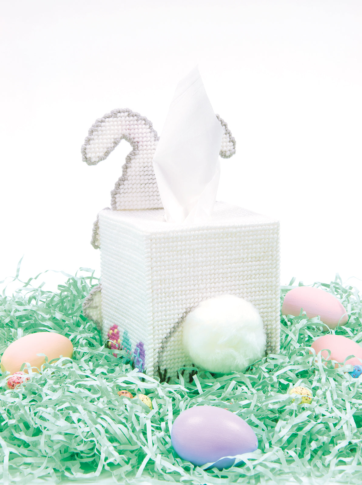 Kit de toile en plastique pour couvercle de boîte à mouchoirs en forme de lapin