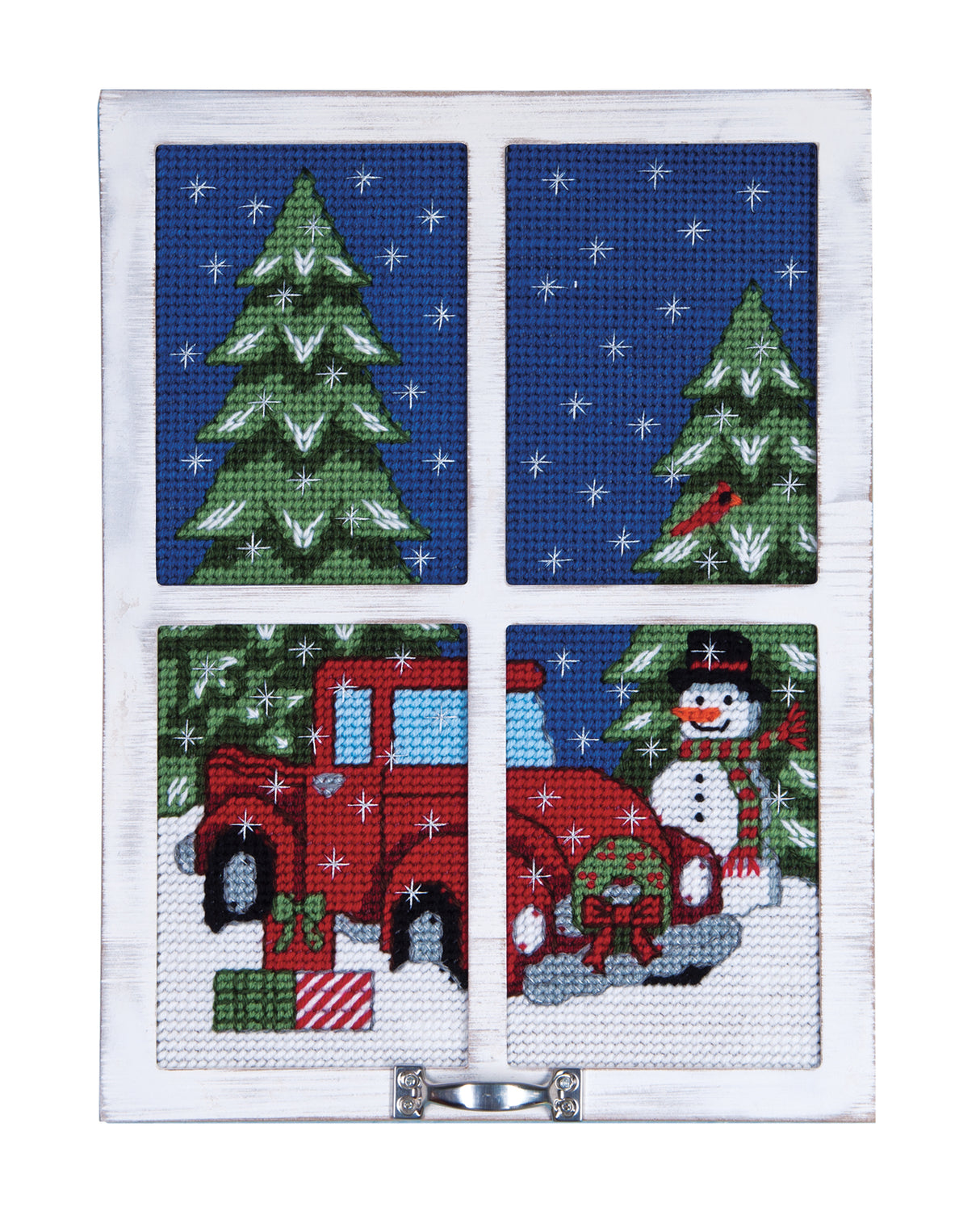 Winter Days White Window Frame Plastic Canvas Kit