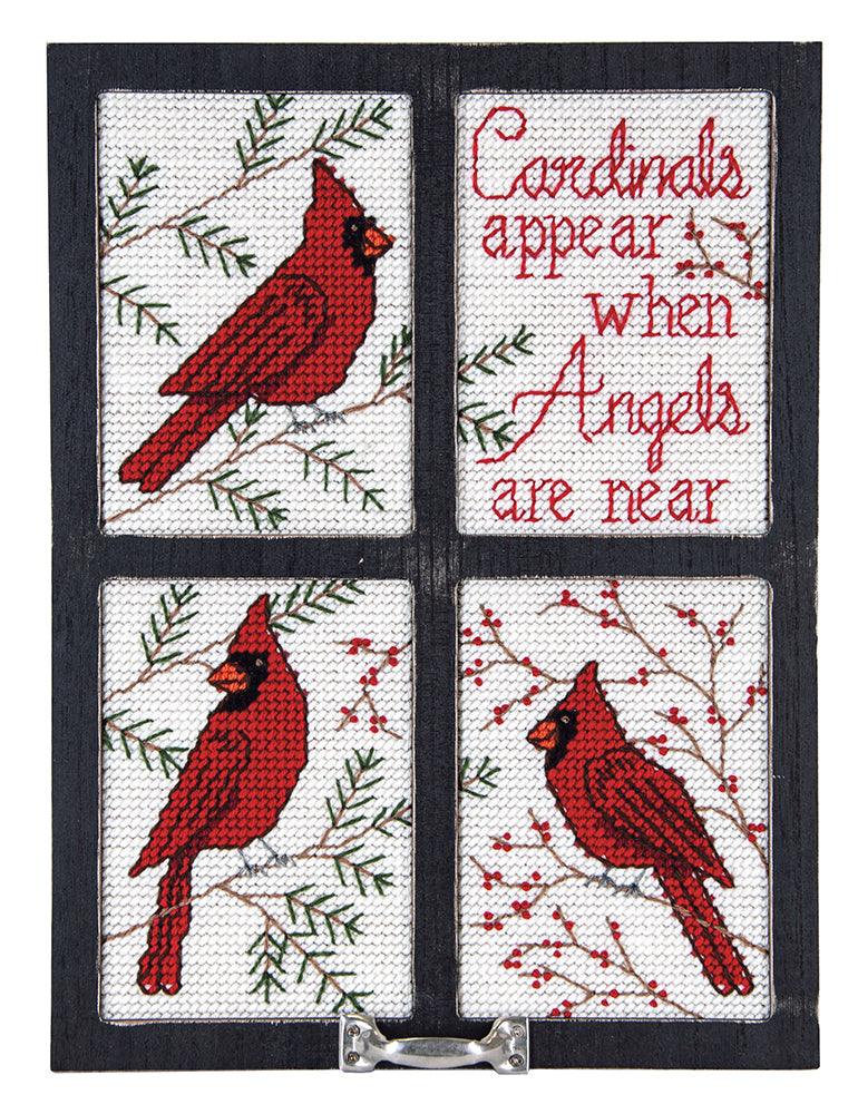 Cardinal Window Frame Plastic Canvas Kit - Black Frame