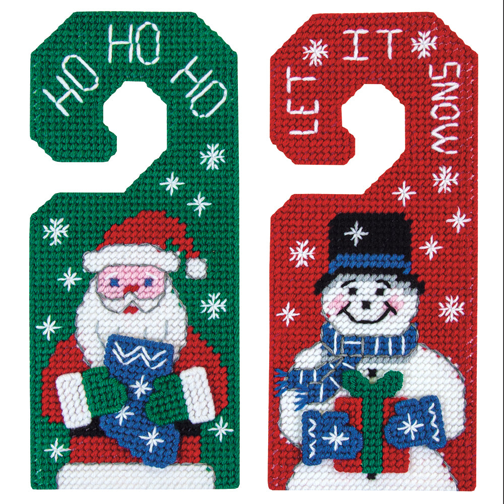 Santa/Snowman Door Hangers Plastic Canvas Kit