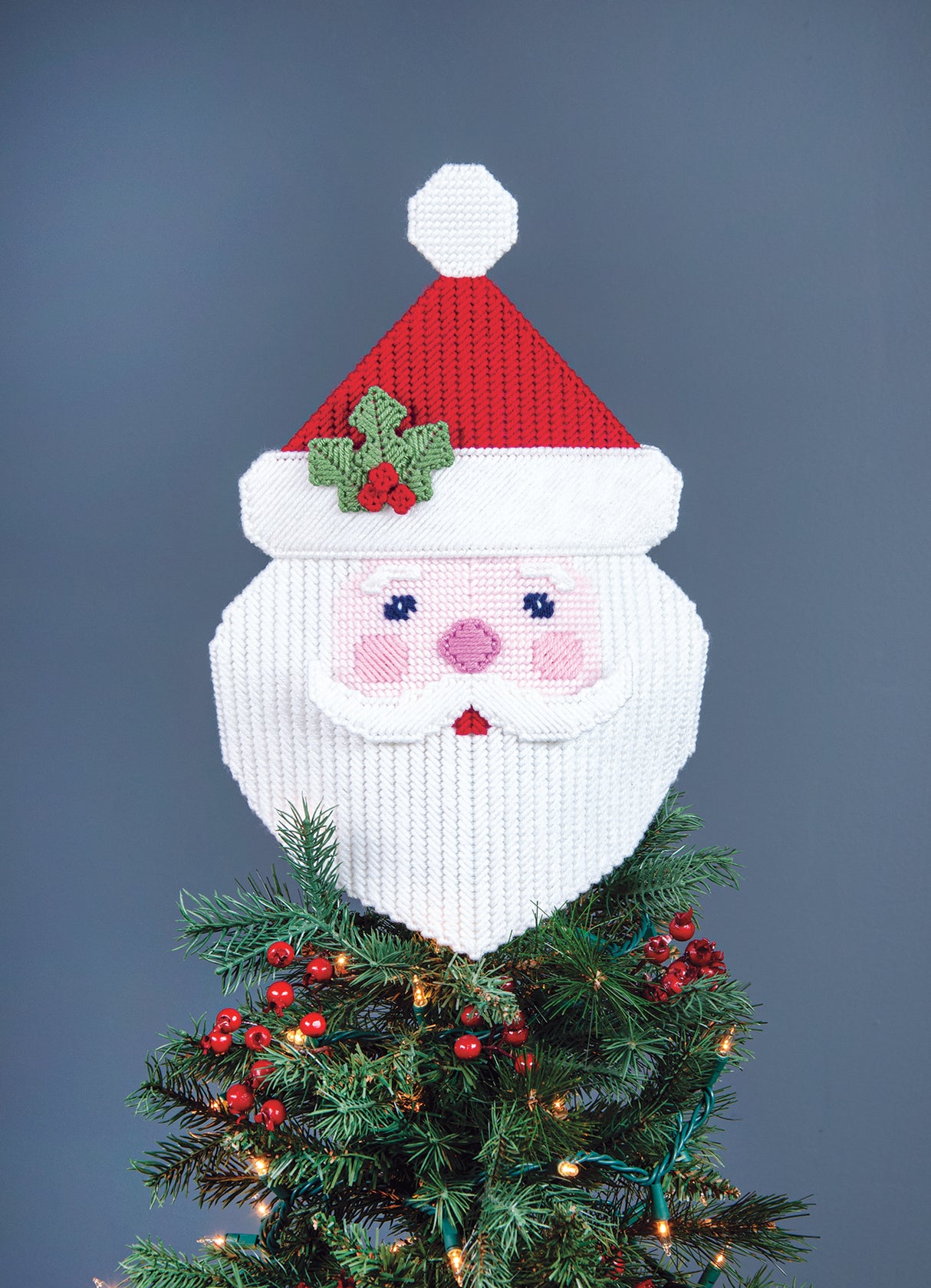 Santa Tree Topper Plastic Canvas Kit