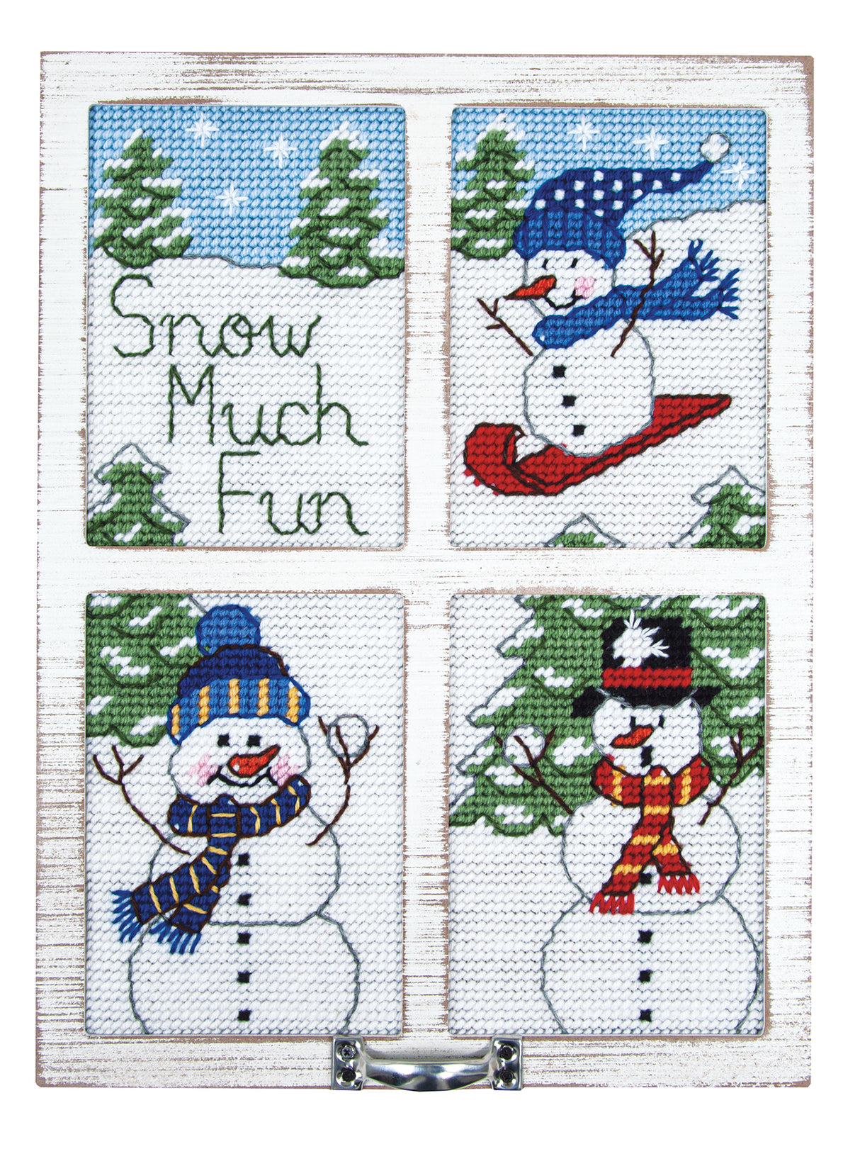 Snow Much Fun White Window Frame Plastic Canvas Kit