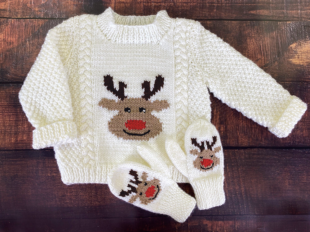 Reindeer Pullover & Mitts