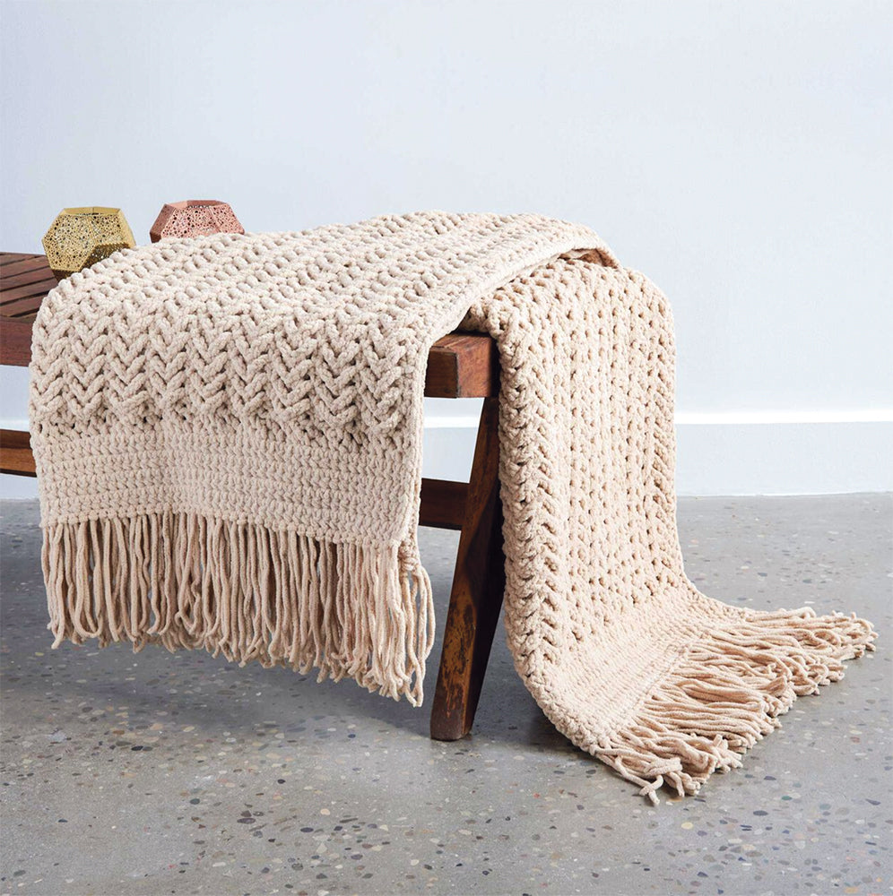 Couverture au crochet à chevrons