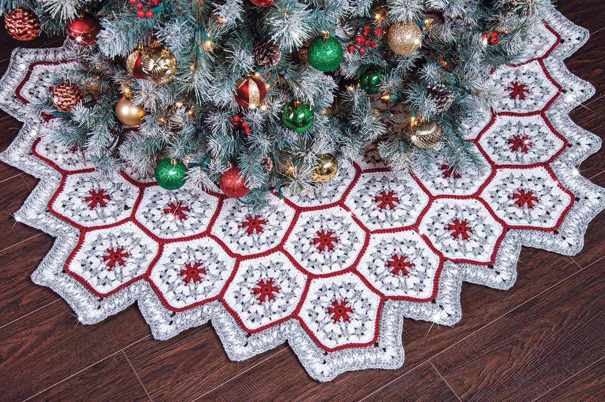 Kit de jupe d'arbre rustique en forme de flocon de neige