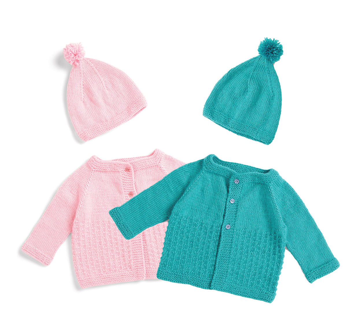 Knit Yoke Baby Cardigan & Hat