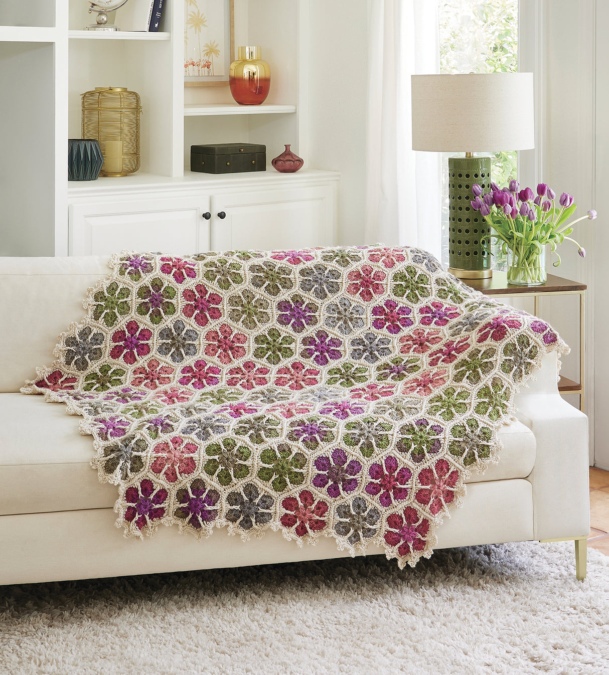 Modern Blanket of Flowers Afghan