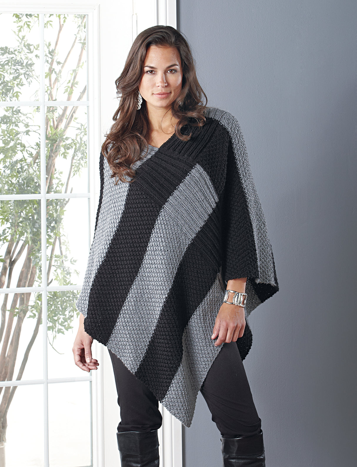 Seeded Stripes Poncho