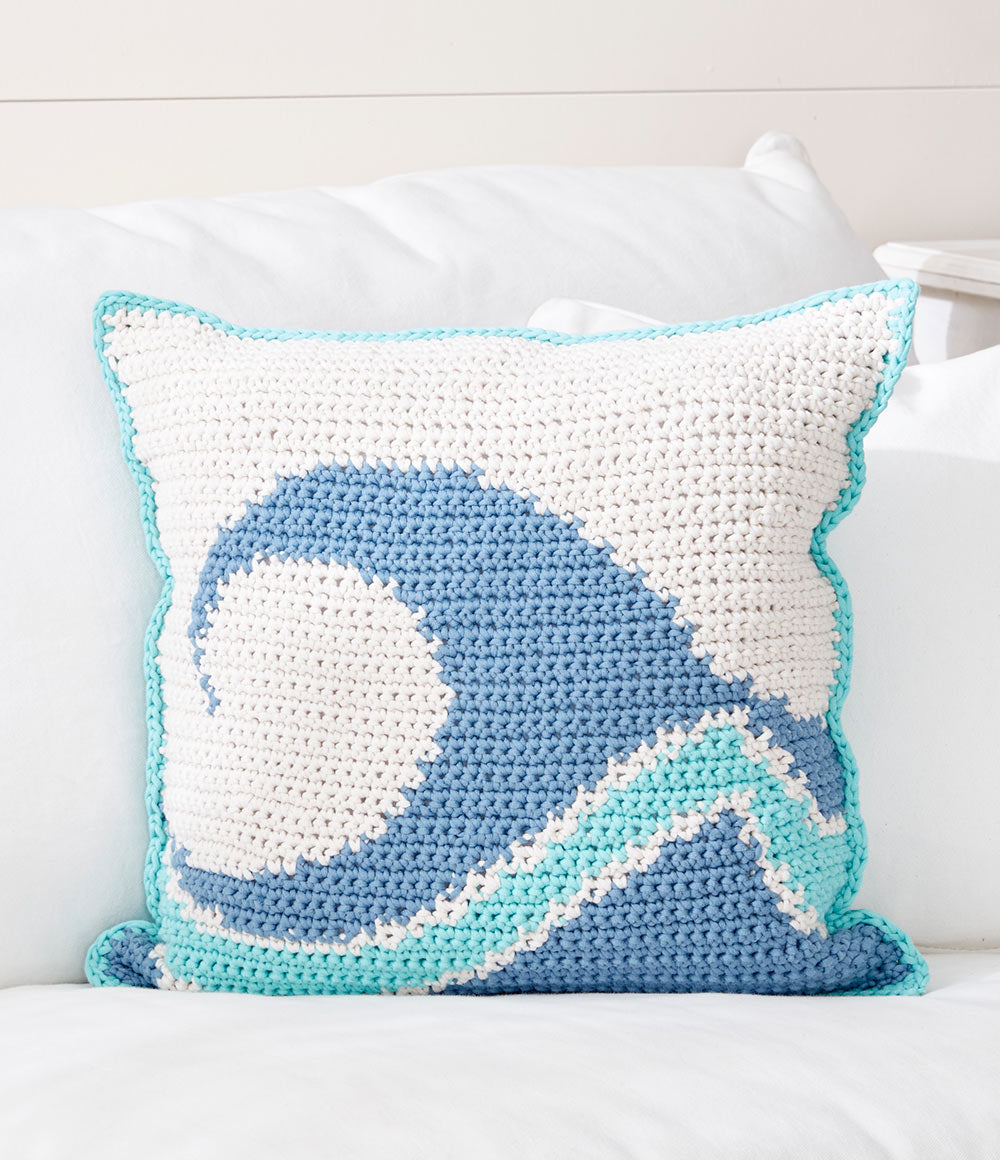 Free Catch a Wave Crochet Pillow Pattern