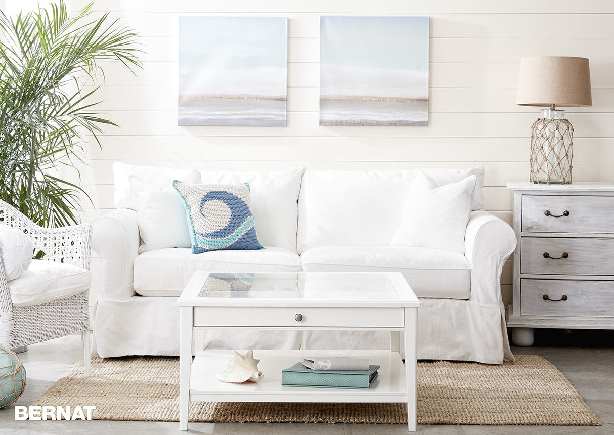 Free Catch a Wave Crochet Pillow Pattern