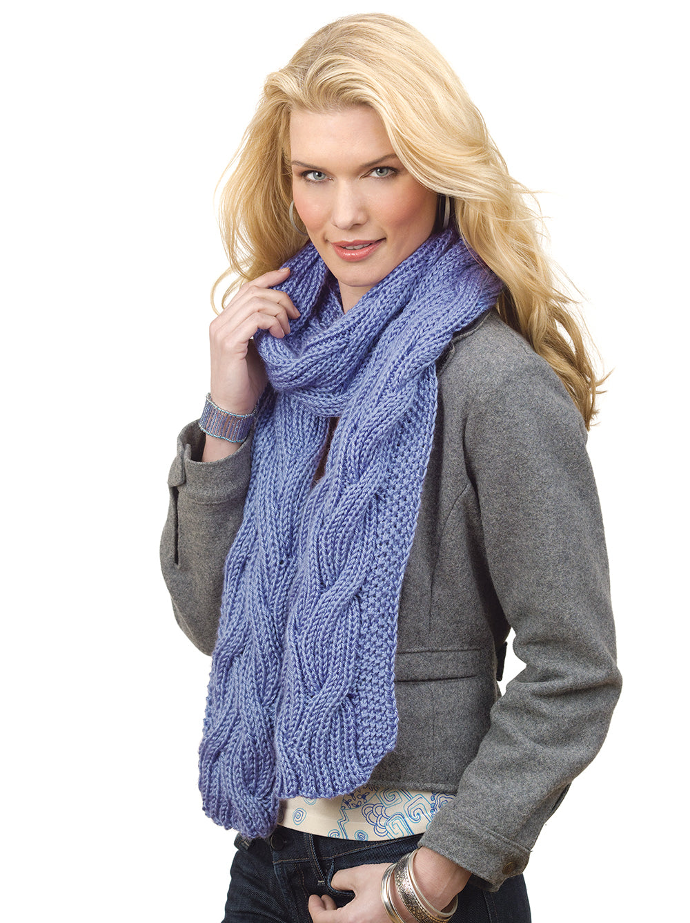 Free Reversible Cable Rib Scarf Pattern