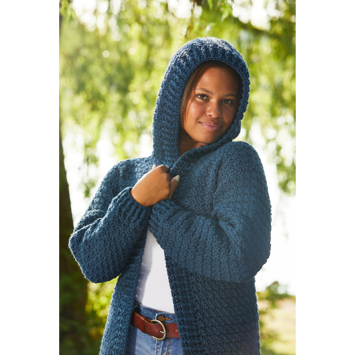 Hooded Crocheted Cardigan