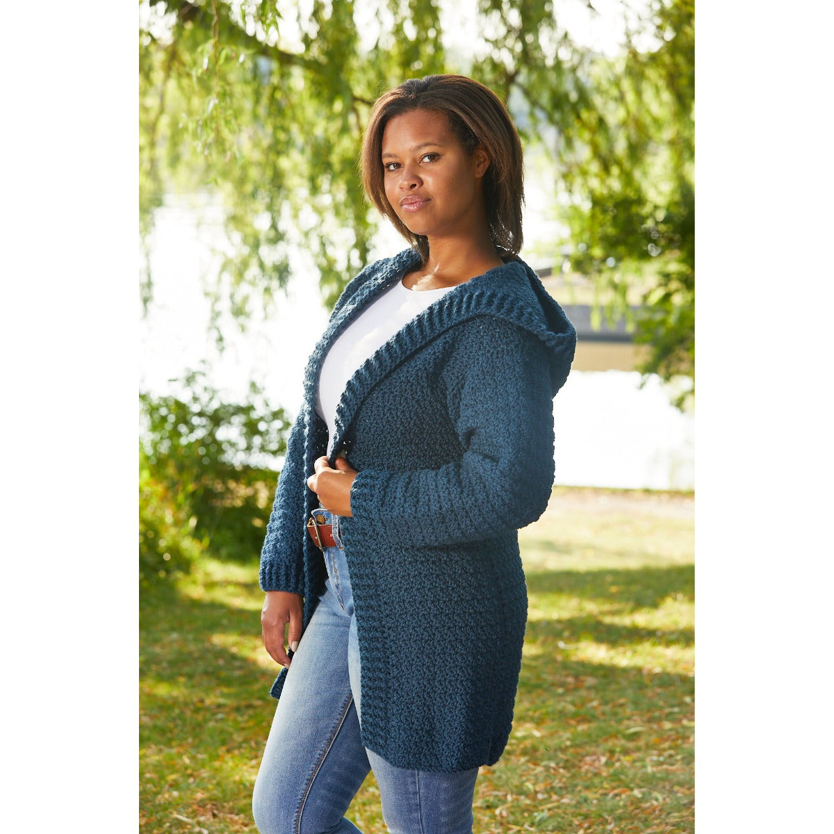 Hooded Crocheted Cardigan