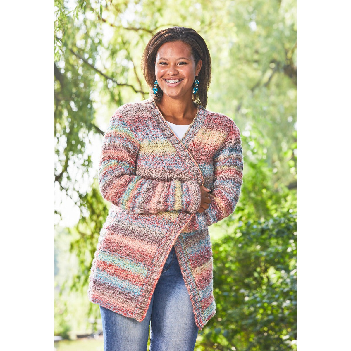 Veste en tissage jarretière