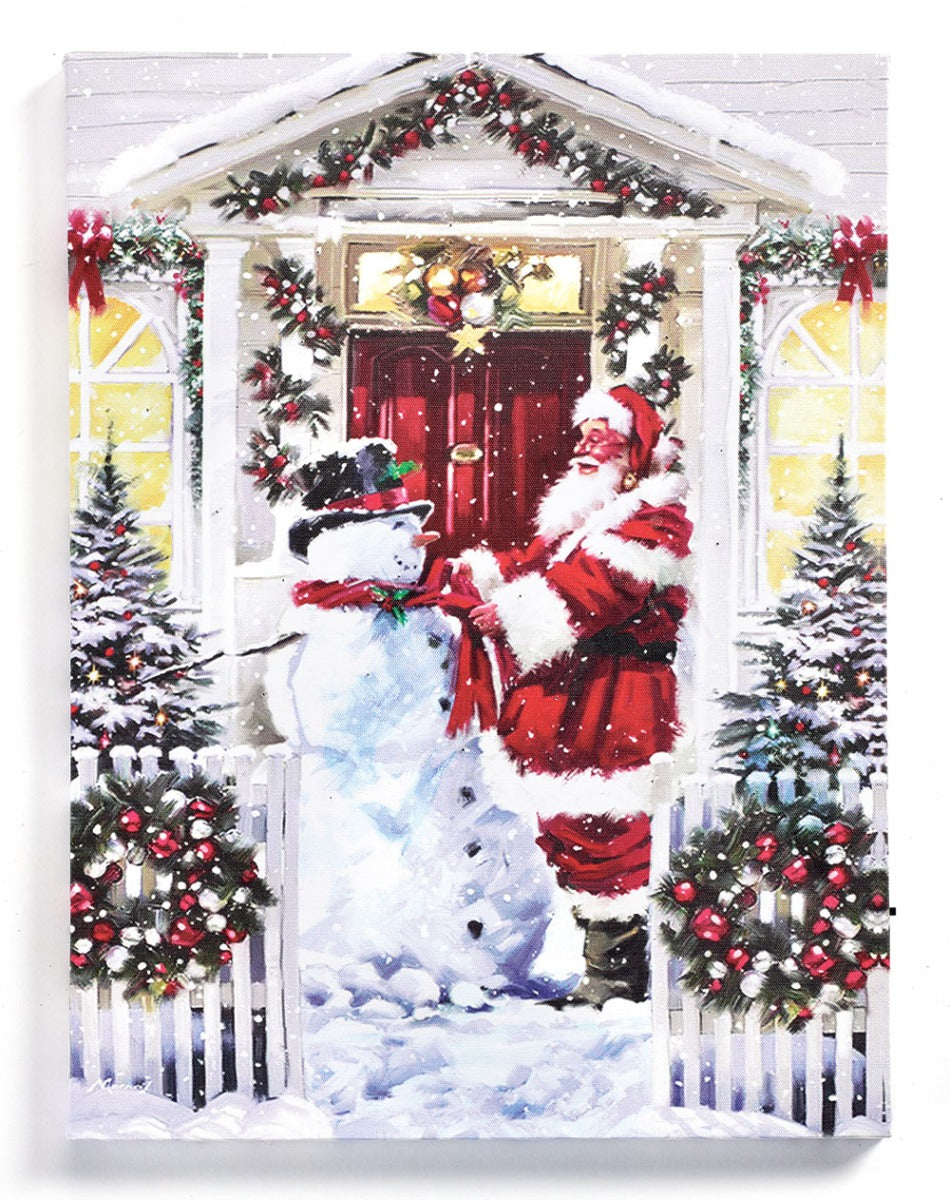 Santa and Snowman LED Canvas