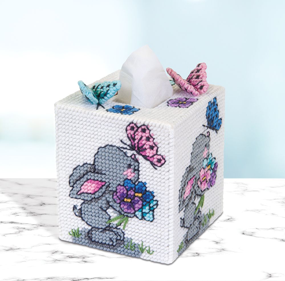 Spring Bunny Tissue Box Cover Plastic Canvas Kit