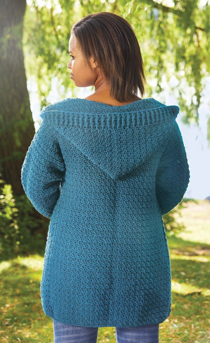Hooded Crocheted Cardigan