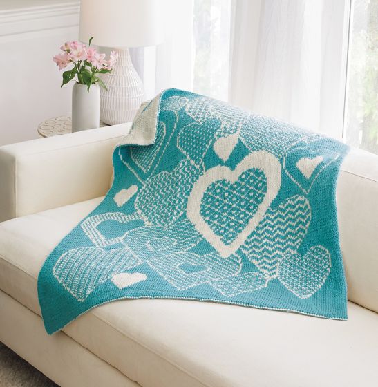 Hearts Aplenty Double Knit Baby Blanket