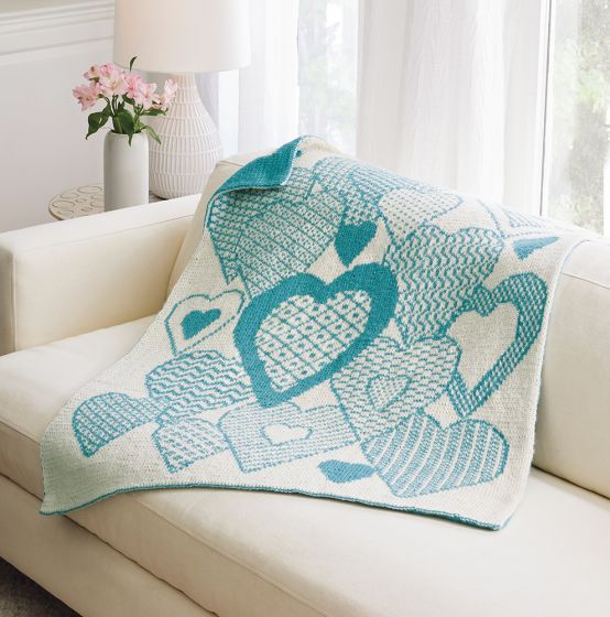 Hearts Aplenty Double Knit Baby Blanket