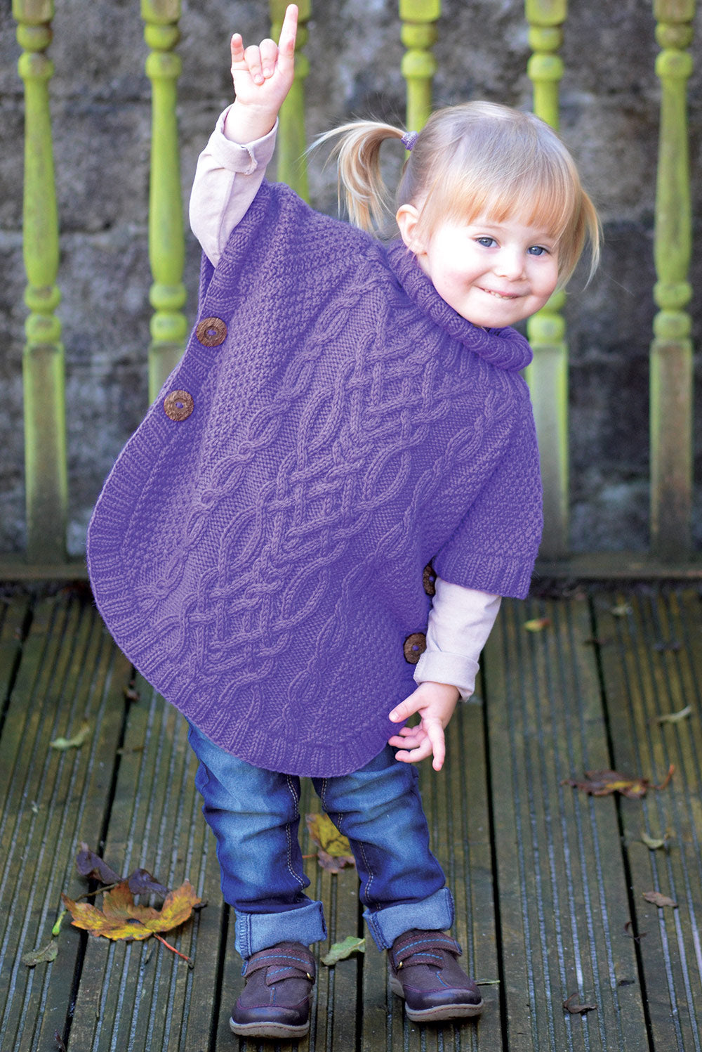 Poncho fantaisie câble enfant